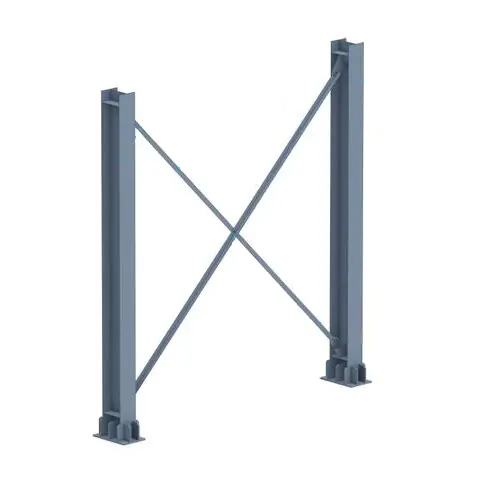 Sistema de contraventamento de coluna de aço vertical